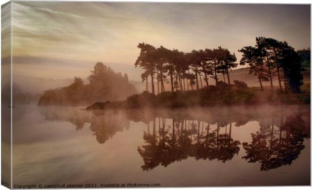 Early Morning on Knapps Loch , Kilmalcolm Canvas Print by campbell skinner