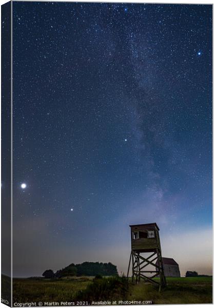 Bradwell on Sea Milky Way  Canvas Print by Martin Yiannoullou