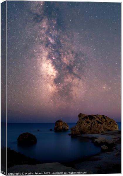 Milky Way at Aphrodite's Rock  Canvas Print by Martin Yiannoullou