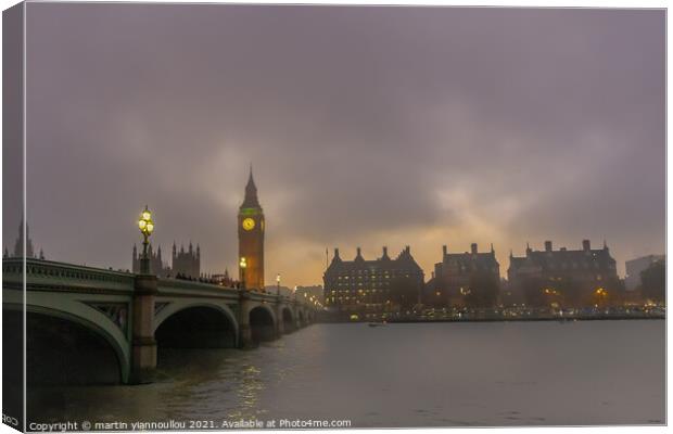 Enchanting London Mist Canvas Print by Martin Yiannoullou
