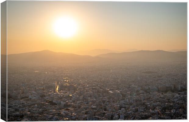 Aerial cityscape view of Athens capital of Greece Canvas Print by Mirko Kuzmanovic