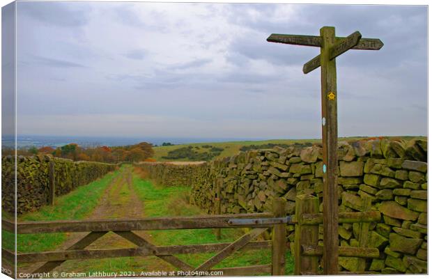 Bridleway Cross-Roads in the Lake District Canvas Print by Graham Lathbury