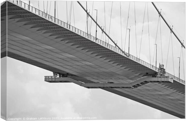 Monochrome Severn Bridge Canvas Print by Graham Lathbury