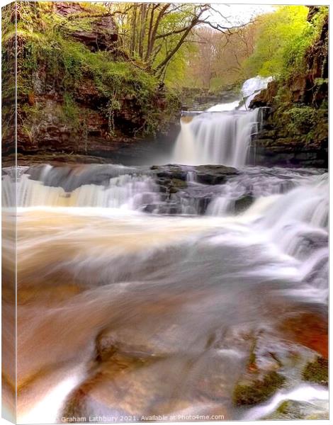 Afon Mellte waterfall, Brecon Beacons Canvas Print by Graham Lathbury