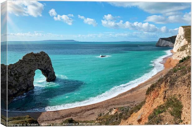 Majestic Durdle Door Canvas Print by Graham Lathbury