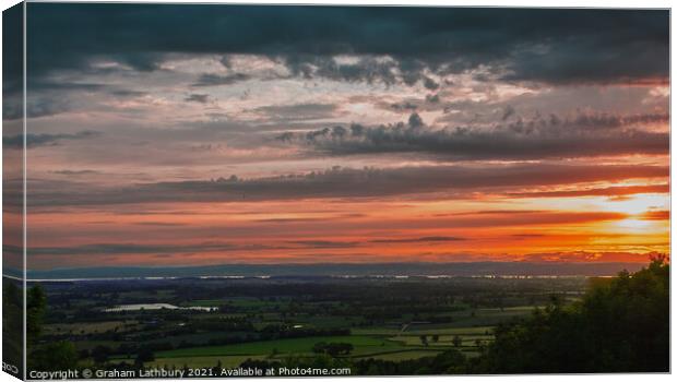 Sunset over the Severn Canvas Print by Graham Lathbury