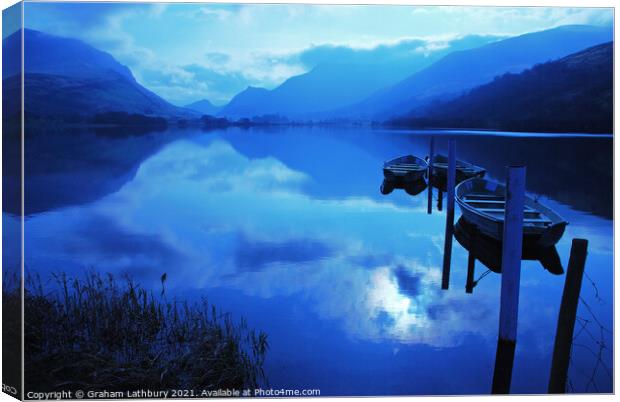 Majestic Sunrise over Llyn Nantlle Canvas Print by Graham Lathbury