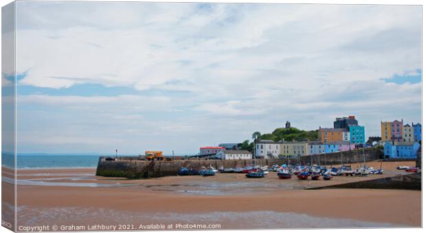 Tenby Harbour Canvas Print by Graham Lathbury