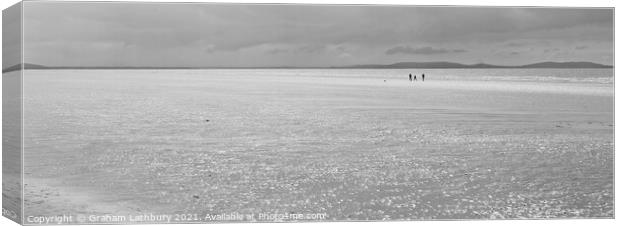 Lone Walkers on Pendine Sands Canvas Print by Graham Lathbury