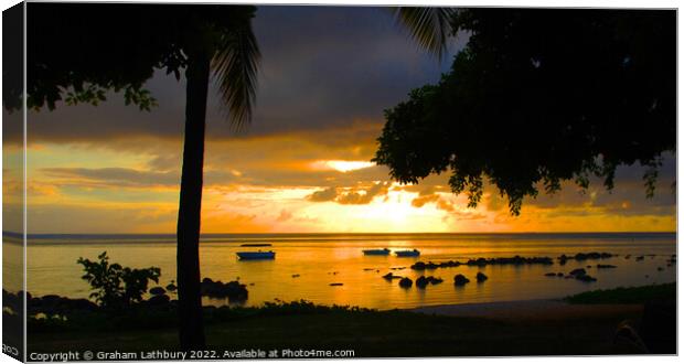 Mauritius Sunset Canvas Print by Graham Lathbury