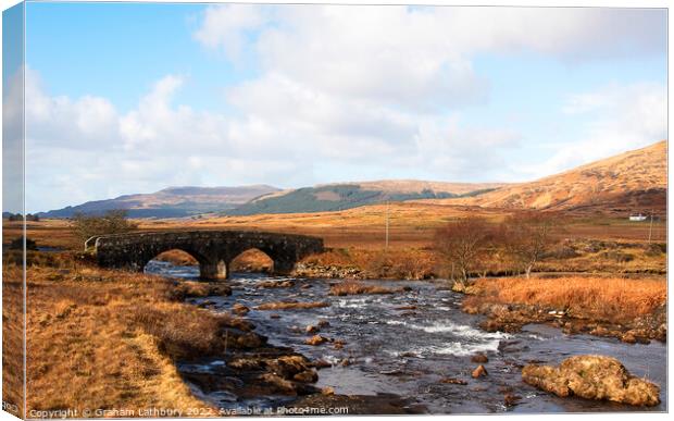 Packhorse bridge, Isle of Mull Canvas Print by Graham Lathbury