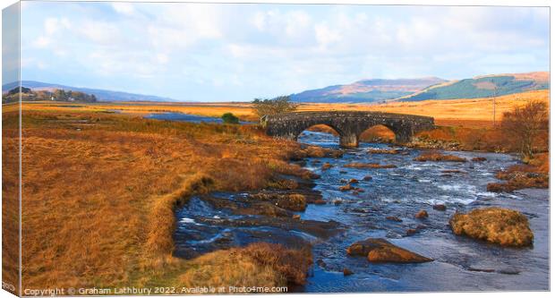 River Ba Bridge, Isle of Mull Canvas Print by Graham Lathbury