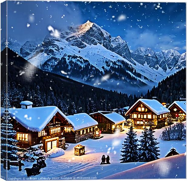 Christmas Village Canvas Print by Graham Lathbury