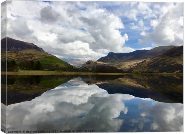 Nantlle Lake, Snowdonia Canvas Print by Graham Lathbury