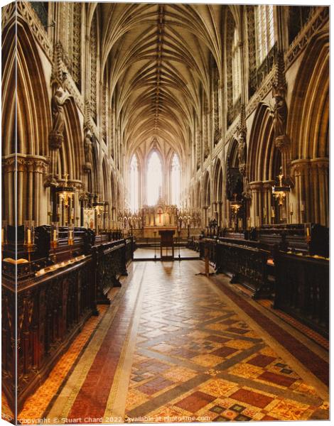 Lichfield Cathedral Interior Canvas Print by Stuart Chard