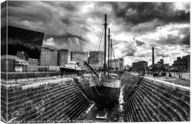 Ship in Dry Dock Liverpool Canvas Print by Stuart Chard