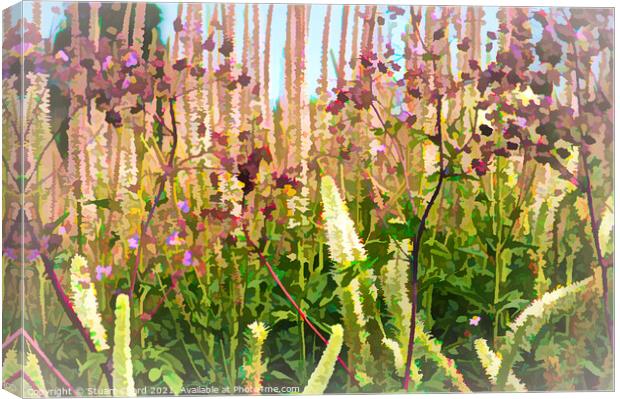 woodland flowers artwork Canvas Print by Stuart Chard