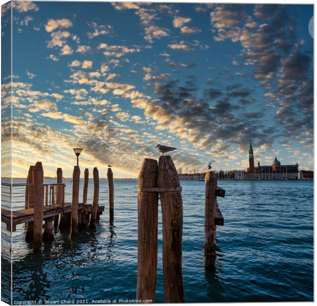 Venice bay at sunset   Canvas Print by Stuart Chard