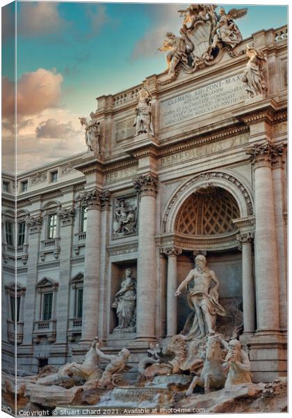 Trevi Fountain in Rome Canvas Print by Stuart Chard