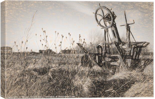 old english farm plough machine Canvas Print by Stuart Chard