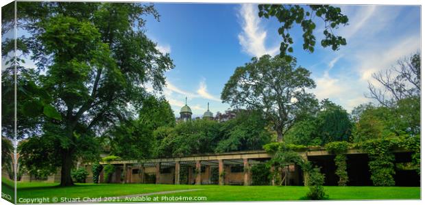 The Valley Gardens park in Harrogate -panorama Canvas Print by Stuart Chard