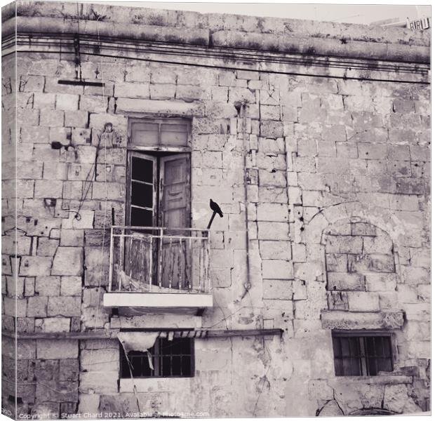 Old Maltese Building Canvas Print by Stuart Chard