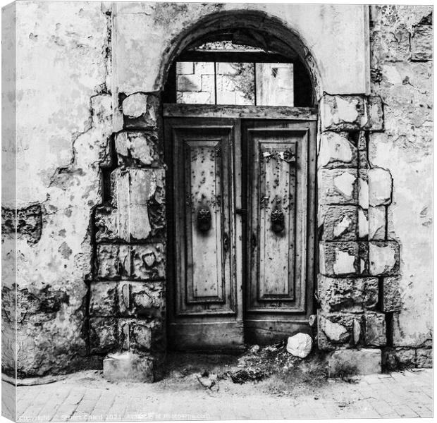 Old door on Malta Canvas Print by Stuart Chard