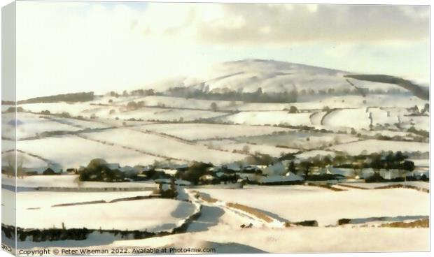 Uldale and Binsey Fell in winter Canvas Print by Peter Wiseman