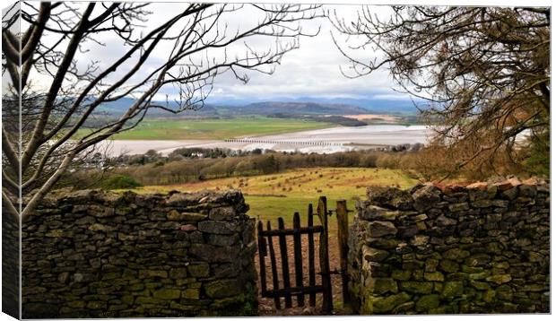 River Kent Estuary and Arnside Viaduct Canvas Print by Peter Wiseman