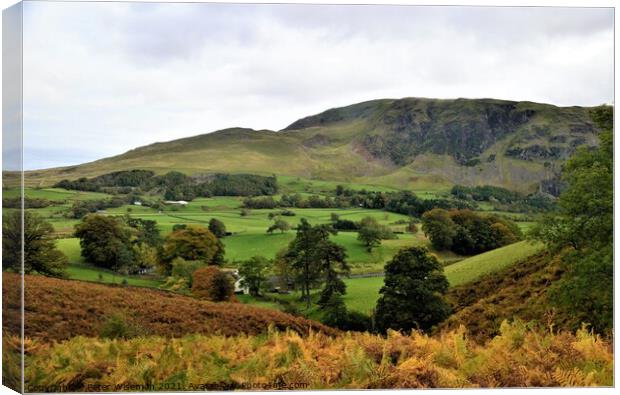 Lake District view, St. John's in the Vale Canvas Print by Peter Wiseman