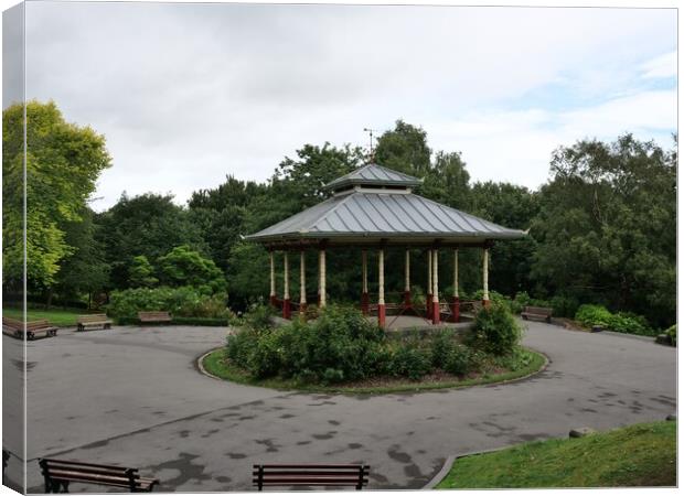 Beaumont Park bandstand Huddersfield Canvas Print by Roy Hinchliffe