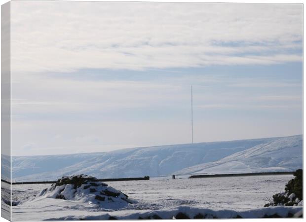 Snow on the moors Canvas Print by Roy Hinchliffe