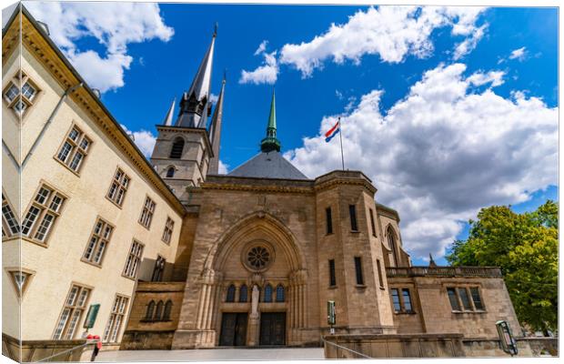Notre-Dame Cathedral, a Catholic Cathedral in Luxembourg City Canvas Print by Chun Ju Wu