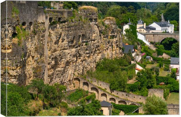 Bock Casemates, a rocky fortification in Luxembourg City Canvas Print by Chun Ju Wu