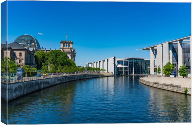 River Spree and Reichstag Building in Berlin, Germany Canvas Print by Chun Ju Wu