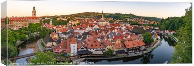 Panorama of Český Krumlov in the Czech Republic Canvas Print by Chun Ju Wu