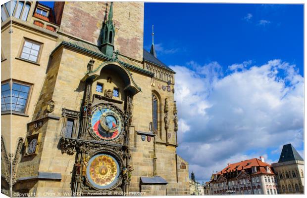 Astronomical Clock at Old Town Square in Prague, Czech Republic Canvas Print by Chun Ju Wu