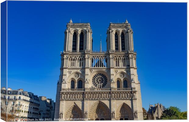 Notre Dame Cathedral, Paris, France Canvas Print by Chun Ju Wu