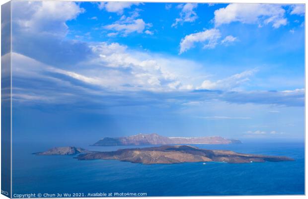View of Aegean Sea from Santorini island, Greece Canvas Print by Chun Ju Wu