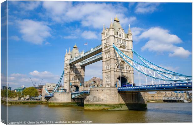 Tower Bridge crossing the River Thames in London, United Kingdom Canvas Print by Chun Ju Wu