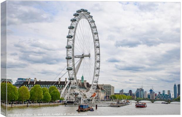 London Eye, the famous observation wheel on the South Bank of the River Thames in London, United Kingdom Canvas Print by Chun Ju Wu