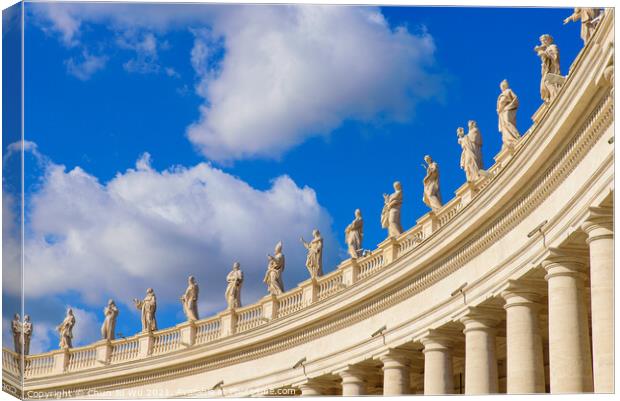 Colonnades at St. Peter's Square in Vatican City Canvas Print by Chun Ju Wu