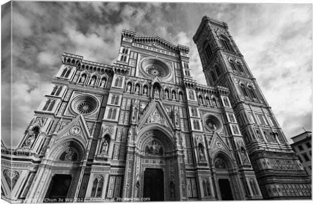 Cathedral of Saint Mary of the Flower (black & white) Canvas Print by Chun Ju Wu