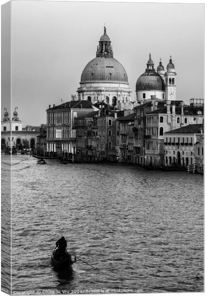 Grand Canal in Venice (black & white) Canvas Print by Chun Ju Wu