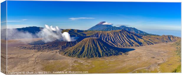Panorama of Mount Bromo, the most famous volcano in Java, Indonesia Canvas Print by Chun Ju Wu