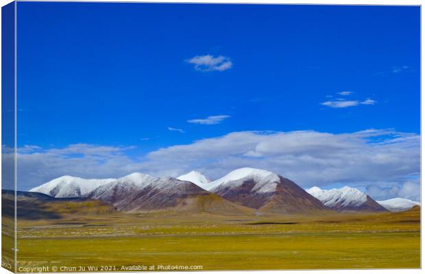 The landscape of Tibetan Plateau in Tibet Canvas Print by Chun Ju Wu