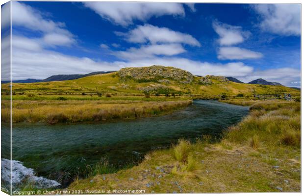 Mount Sunday in New Zealand, the movie set for Edoras in The Lord of the Rings Canvas Print by Chun Ju Wu