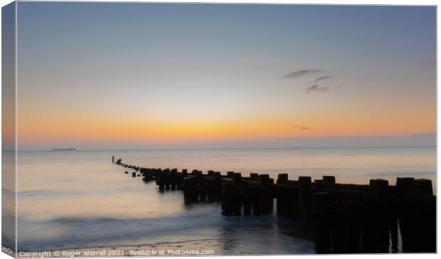 Ocean Movement Sunrise Canvas Print by Roger Worrall