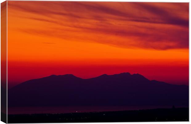 Sunset over Mount Olympus, Greece Canvas Print by Nic Croad