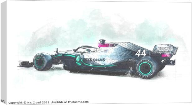 Lewis Hamilton's 2020 Mercedes AMG W11 EQ Performa Canvas Print by Nic Croad